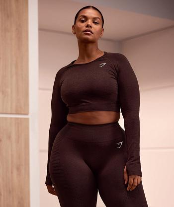 Gymshark Vital Seamless 2.0 Ženske Ošišane Majice Roze Smeđe | HR 3763UZG